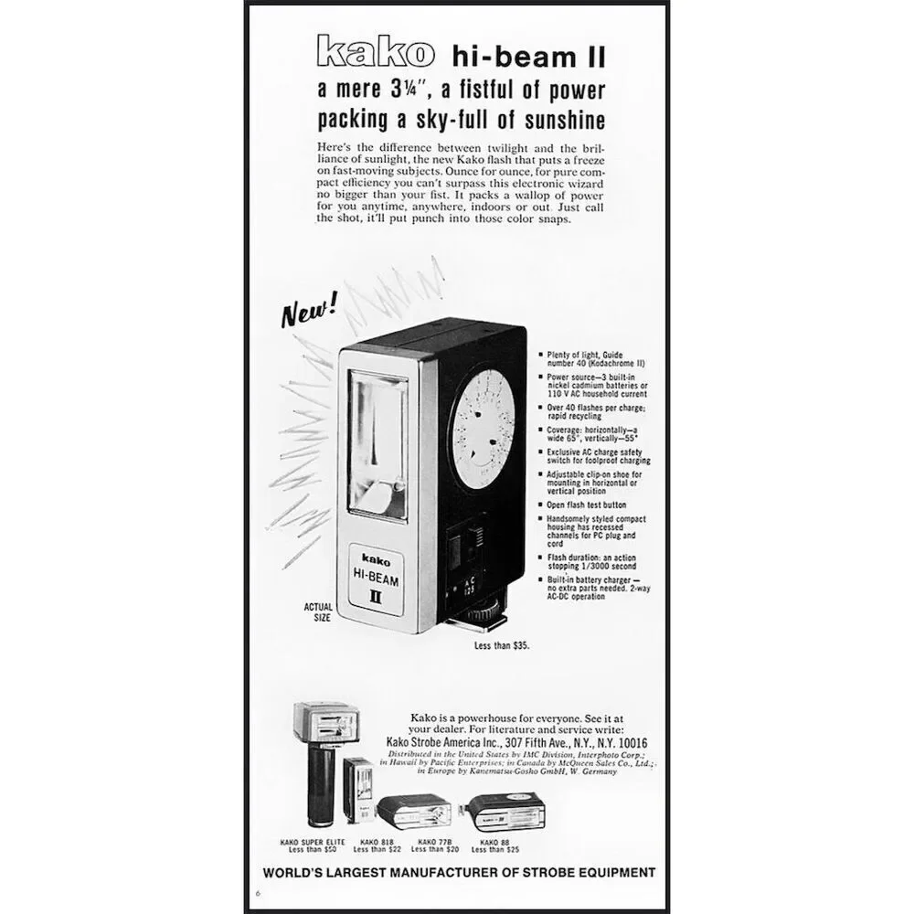 Kako Hi Beam II Camera Flash Unit 1960s Vintage